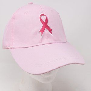 Breast Cancer Awareness Cap Pink Adjustable Strapback Embroidered Ribbon New Hat